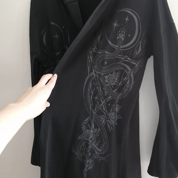 Killstar Lunar Wizard Long Asymmetric Cardigan Snake Serpent Celestial Unisex XS - Picture 9 of 17